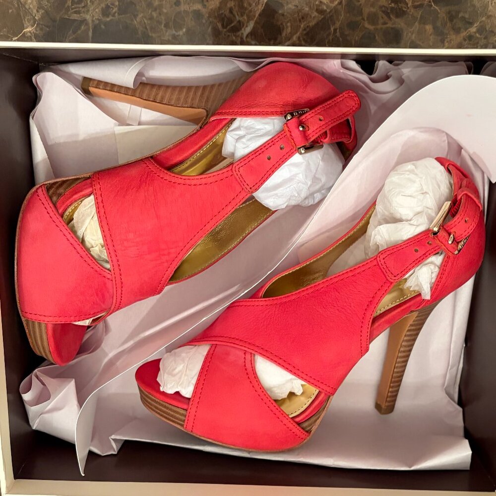 Coach Adelle Nubuck Blossom Colored Platform Heels (Size 5)